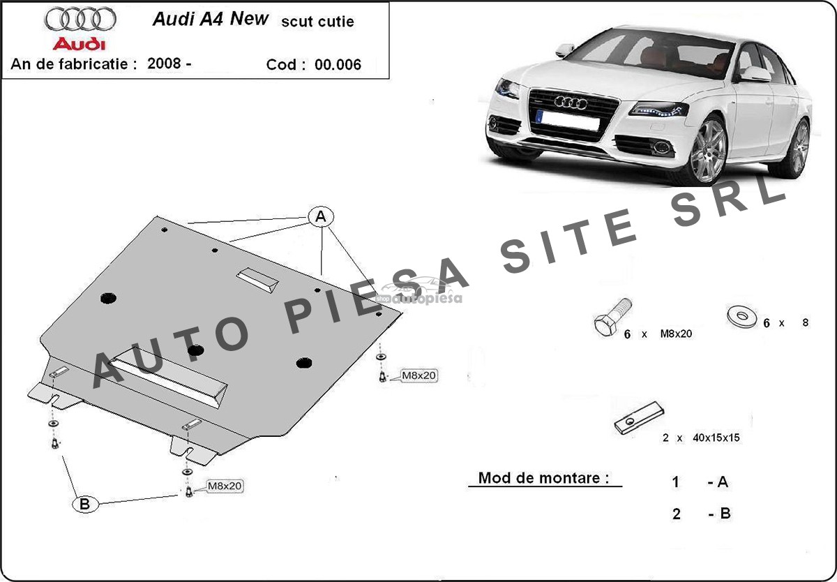 Scut metalic cutie viteze Audi A4 B8 fabricat incepand cu 2007 00006-AudiA4-New.jpg