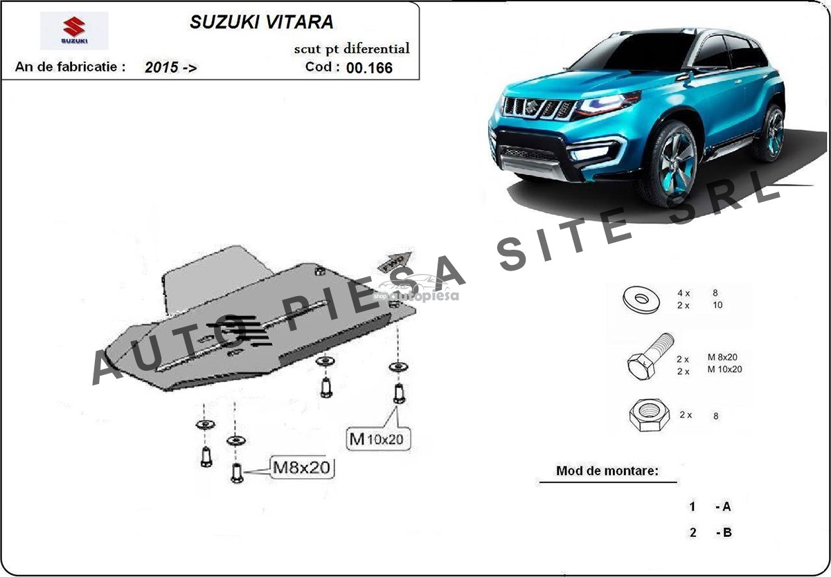 Scut metalic diferential spate Suzuki Vitara 4X4 fabricat incepand cu 2015