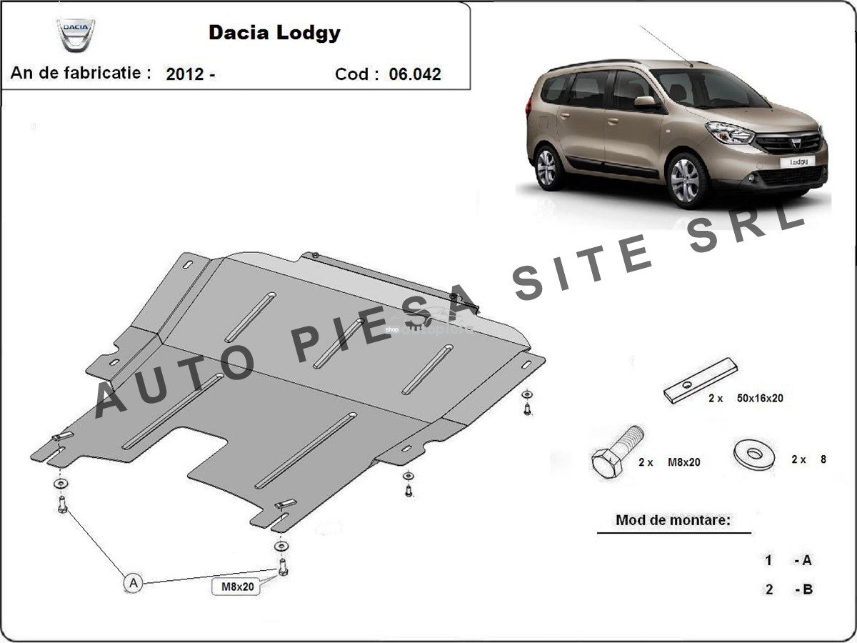 Scut metalic motor Dacia Lodgy fabricata incepand cu 2012
