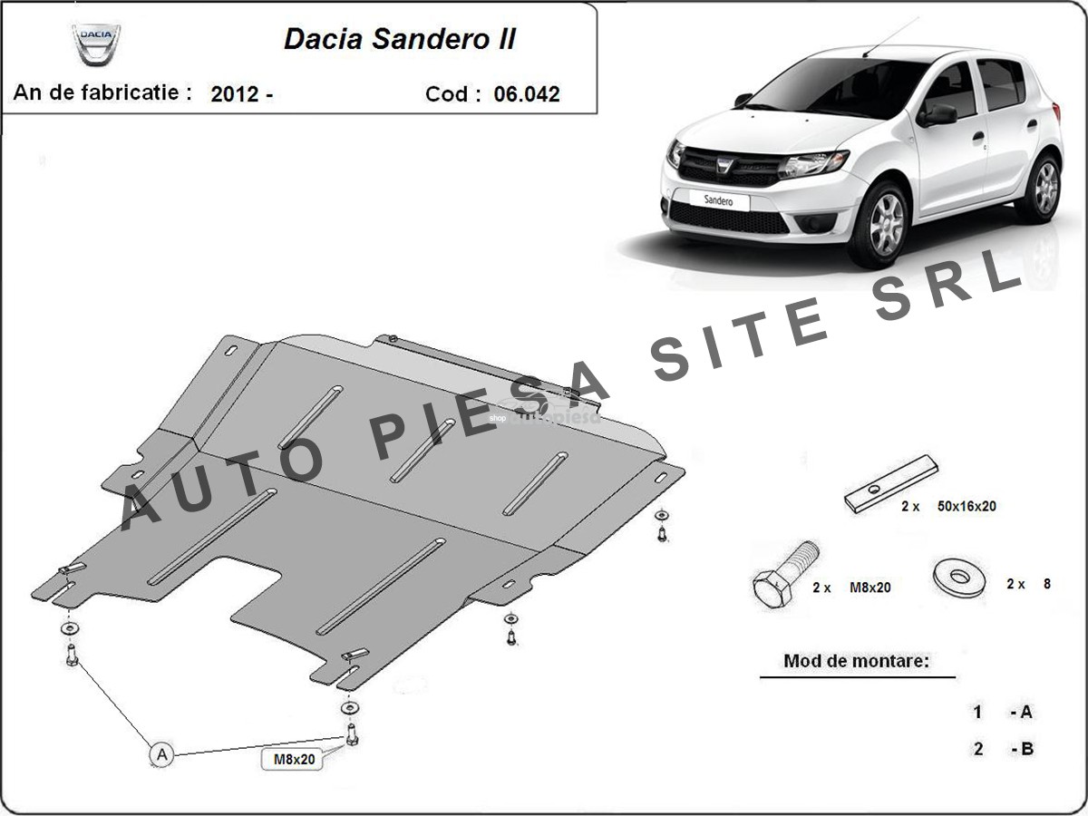 Scut metalic motor Dacia Sandero 2 II fabricata incepand cu 2012