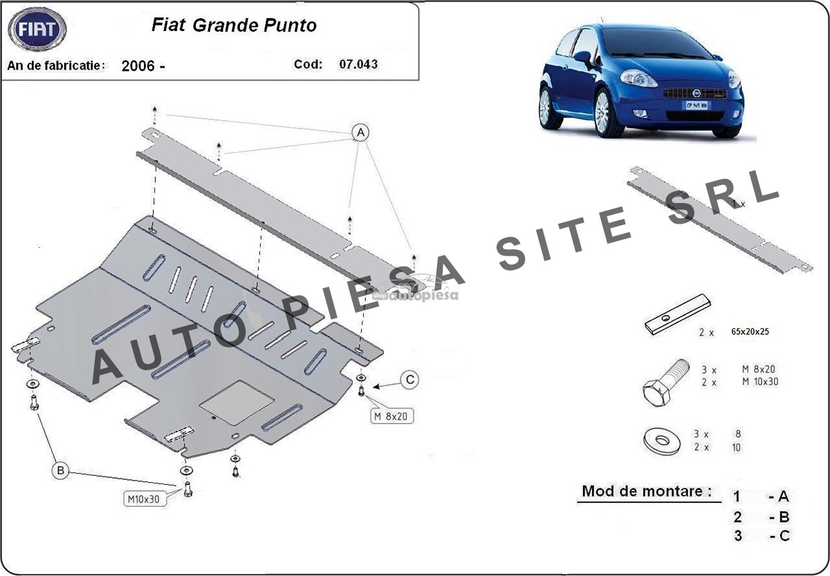 Scut metalic motor Fiat Grande Punto fabricat incepand cu 2006 07043-Fiat-Grande-Punto.jpg