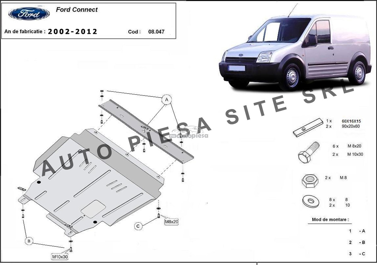 Scut metalic motor Ford Transit Connect fabricat in perioada 2002-2012 08047-Ford-Connect.jpg