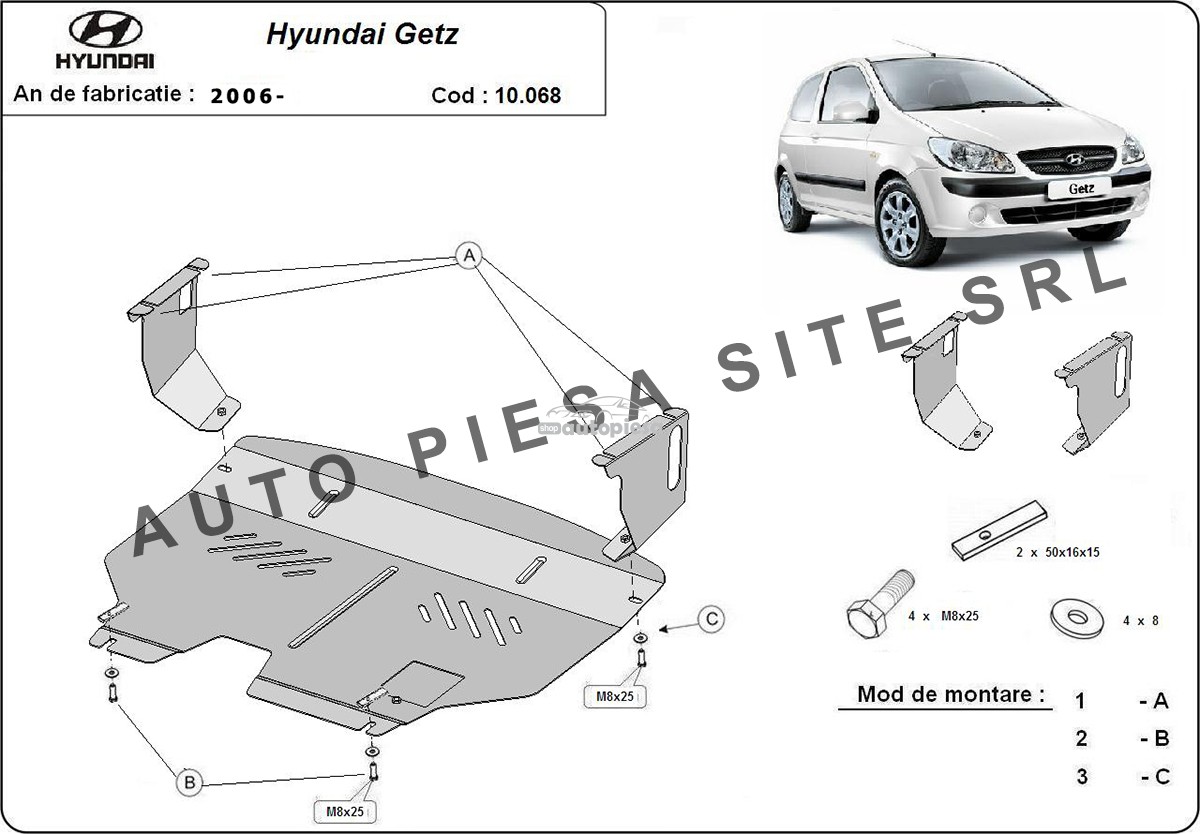 Scut metalic motor Hyundai Getz fabricat incepand cu 2006