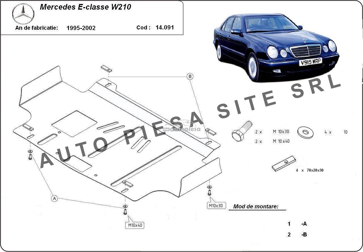 Scut metalic motor Mercedes E-Class W210 fabricat in perioada 1995 - 2002 14091-MercedesE-W210.jpg