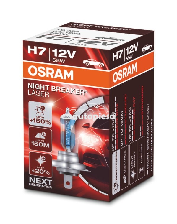 Bec Osram H7 Night Breaker Laser Next Gen (+150% lumina) 12V 55W