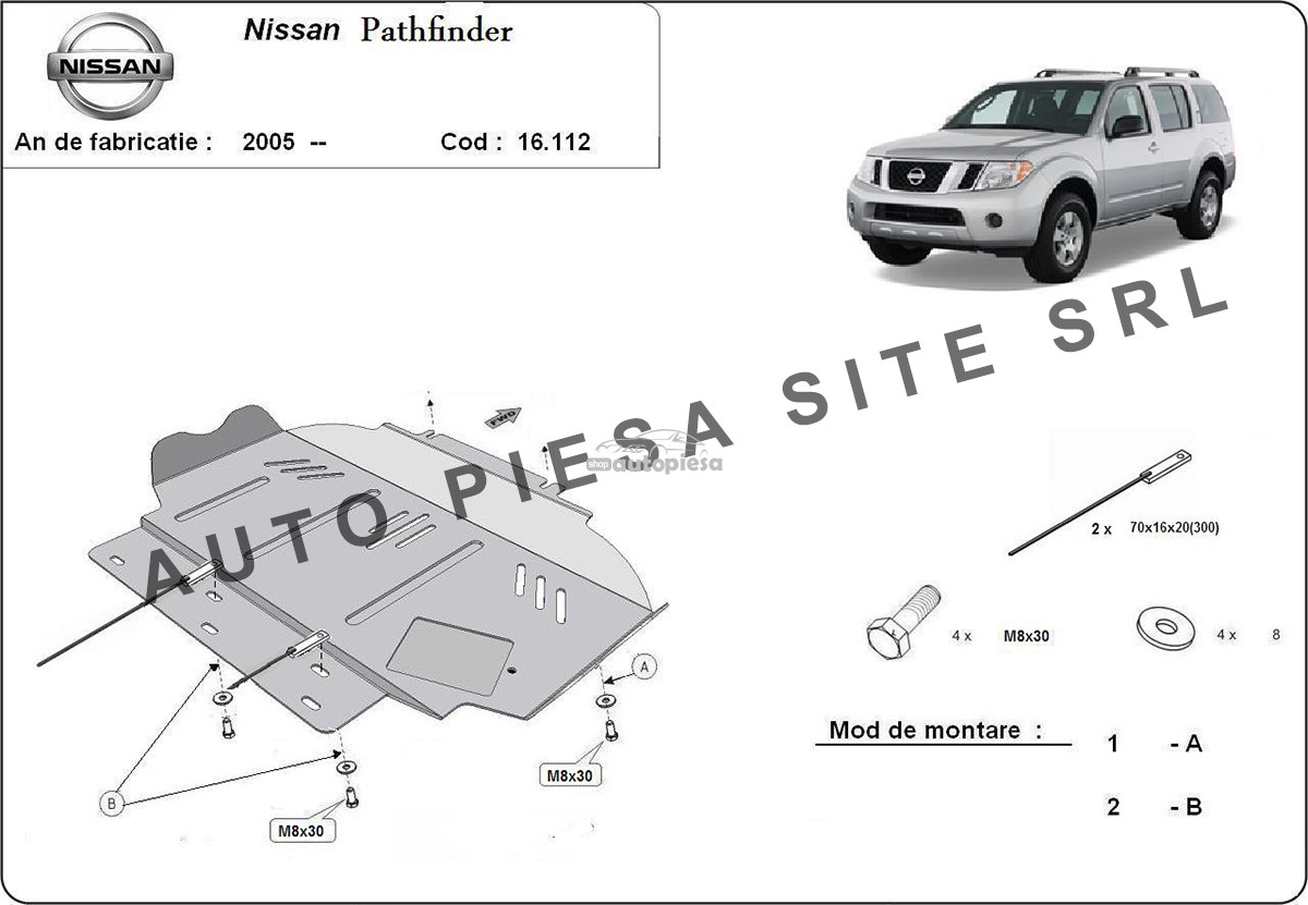 Scut metalic motor Nissan Pathfinder fabricat incepand cu 2005