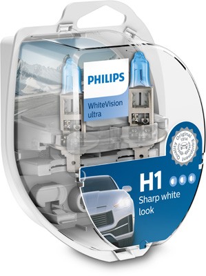 Set 2 becuri Philips H1 WhiteVision Ultra 12V 55W