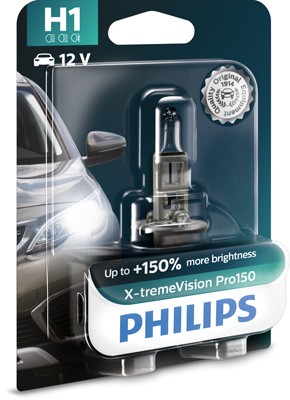 Bec Philips H1 X-tremeVision Pro150 (+150% lumina) 12V 55W