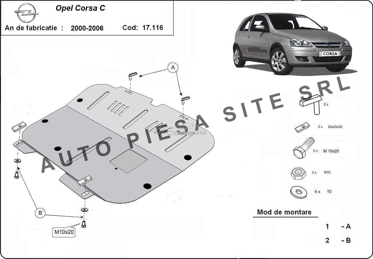Scut metalic motor Opel Corsa C fabricat in perioada 2000 - 2006 17116-Opel-Corsa-C.jpg