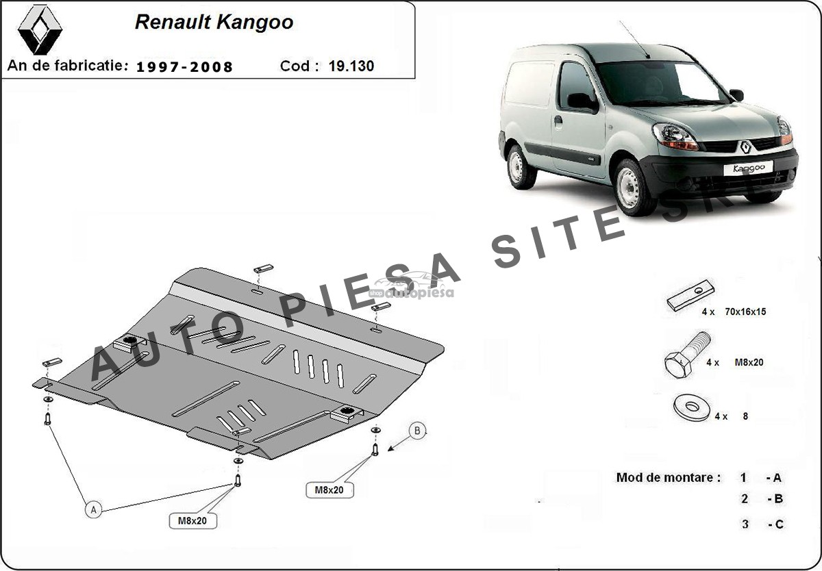 Scut metalic motor Renault Kangoo fabricat in perioada 1997 - 2008 19130-Renault-Kangoo.jpg