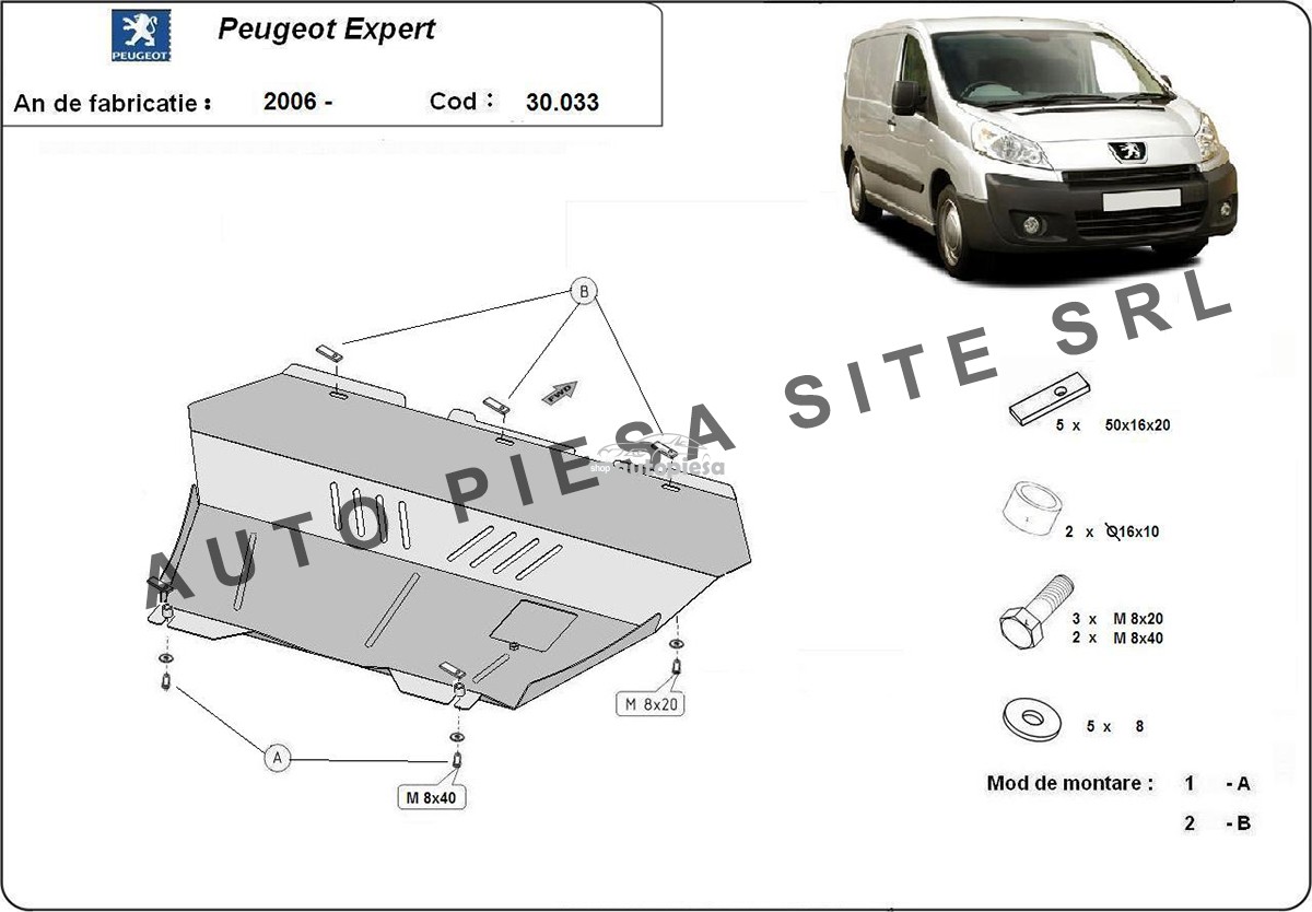 Scut metalic motor Peugeot Expert fabricat incepand cu 2006