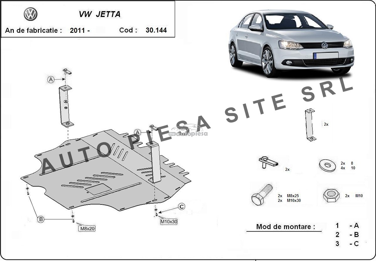 Scut metalic motor VW Jetta 4 IV fabricat incepand cu 2011