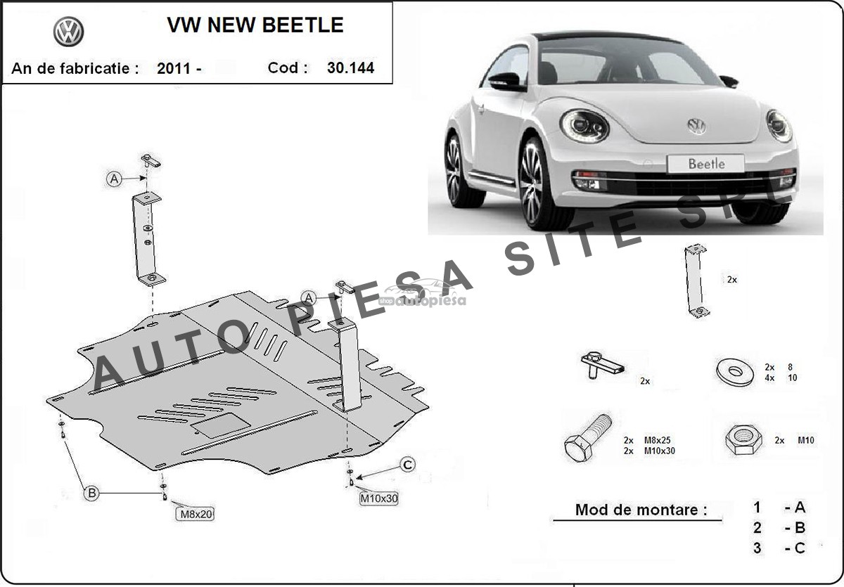 Scut metalic motor VW Beetle fabricat incepand cu 2011