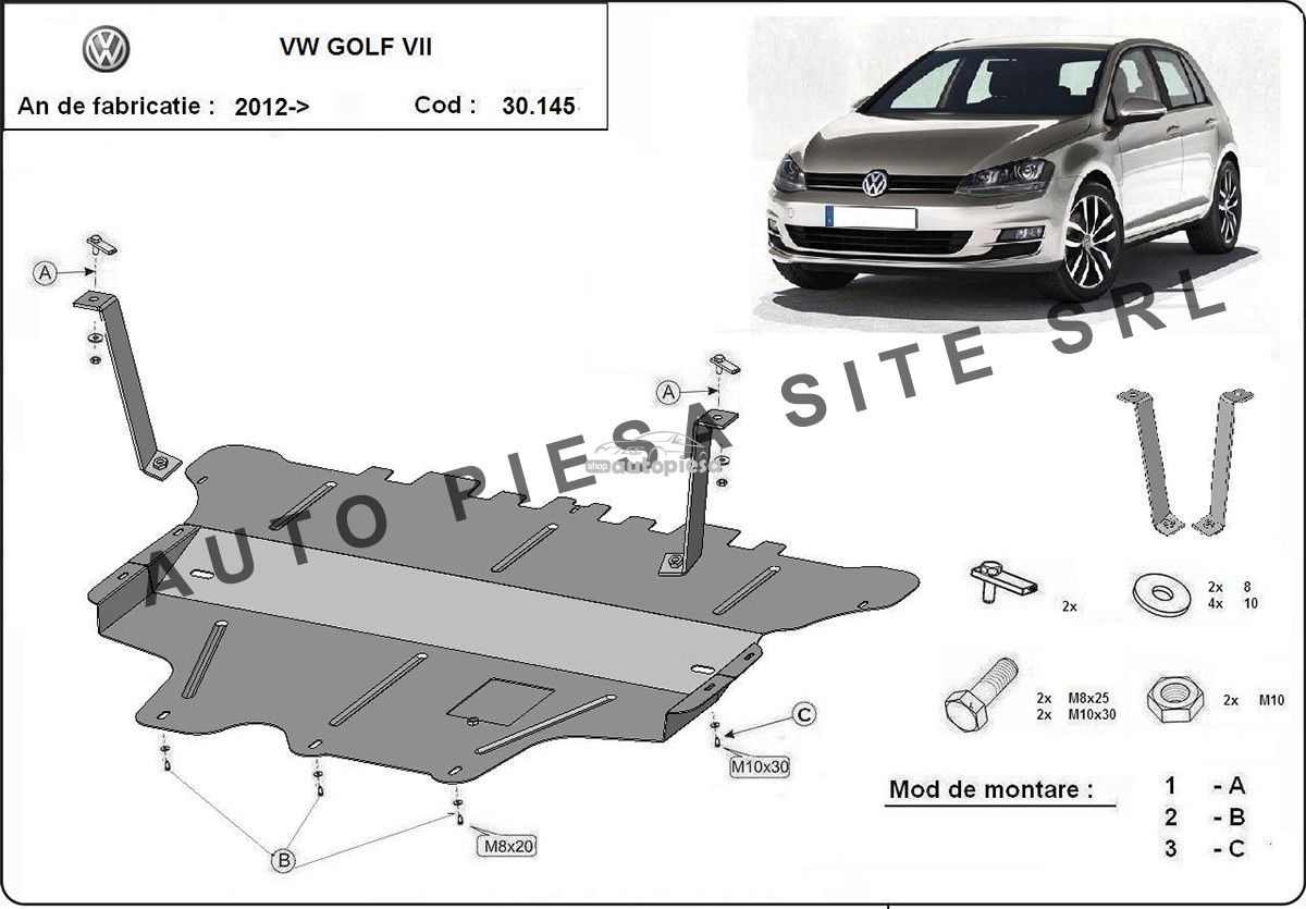 Scut metalic motor VW Golf 7 VII fabricat incepand cu 2012