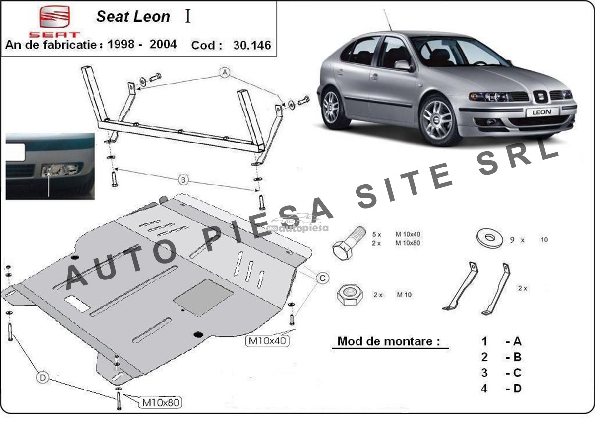 Scut metalic motor Seat Leon (1M1) 1998 - 2005