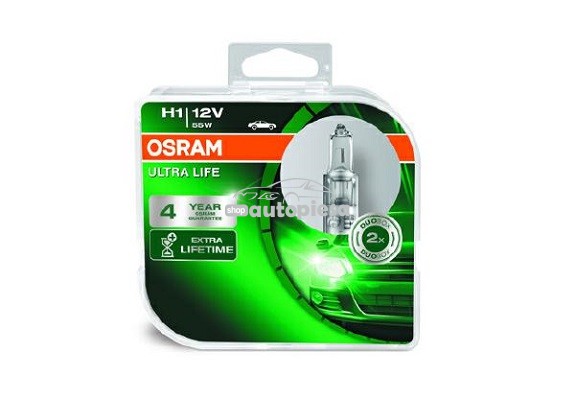 Set 2 becuri Osram H1 Ultra Life 12V 55W
