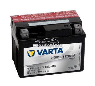 Acumulator baterie motociclete VARTA Powersports AGM 3 Ah 40A
