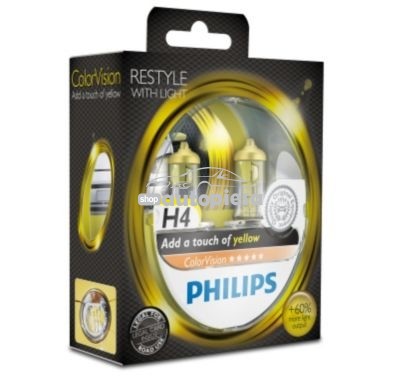 Set 2 becuri Philips H4 ColorVision galben 12V 60/55W
