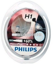 Set 2 becuri Philips H1 Vision Plus 12V 55W